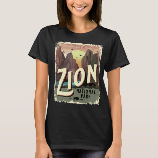 Zion National Park Utah Vintage Travel Poster Styl T-Shirt