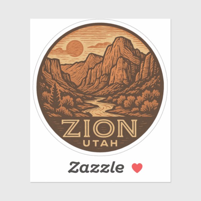 Zion National Park Utah Vinyl Sticker (Sheet)