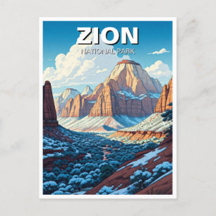Zion National Park Utah Winter Postcard