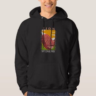 Zion National Park Utah Zion Canyon Distressed Vin Hoodie