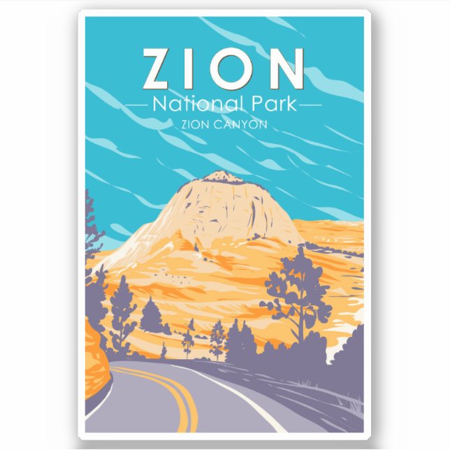 Zion National Park Utah Zion Canyon Road Vintage (Front)