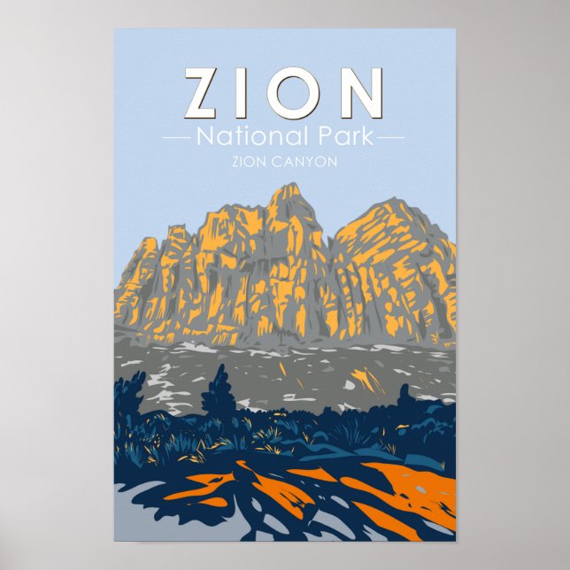 Zion National Park Utah Zion Canyon Vintage Poster (Front)