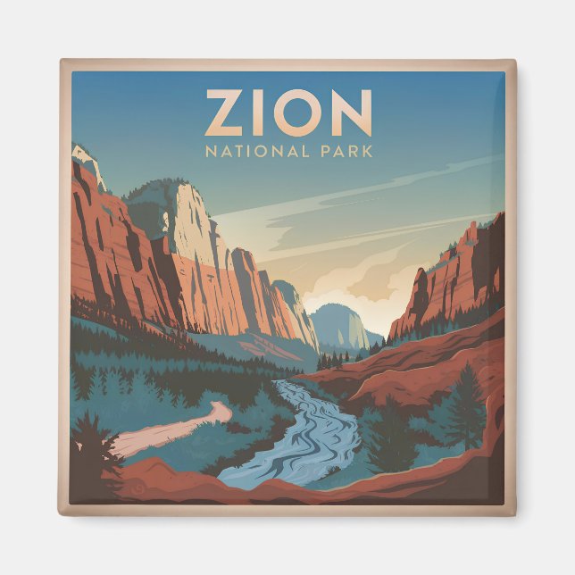 Zion National Park vintage Magnet (Front)
