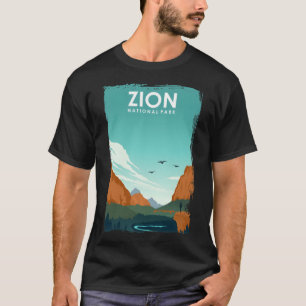 Zion National Park Vintage Minimal Retro Utah Trav T-Shirt