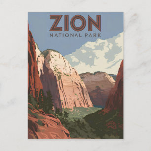 Zion National Park vintage Postcard