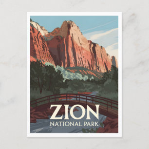 Zion National Park vintage Postcard