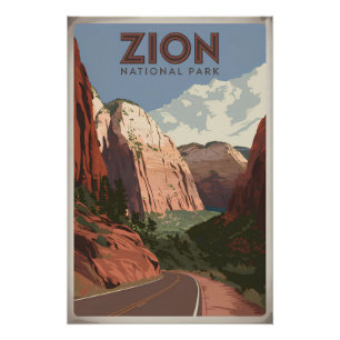 Zion National Park vintage Poster