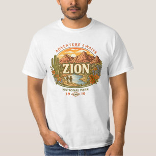 Zion National Park Vintage Travel Badge T-Shirt
