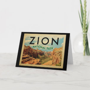 Zion National Park Vintage Travel Card