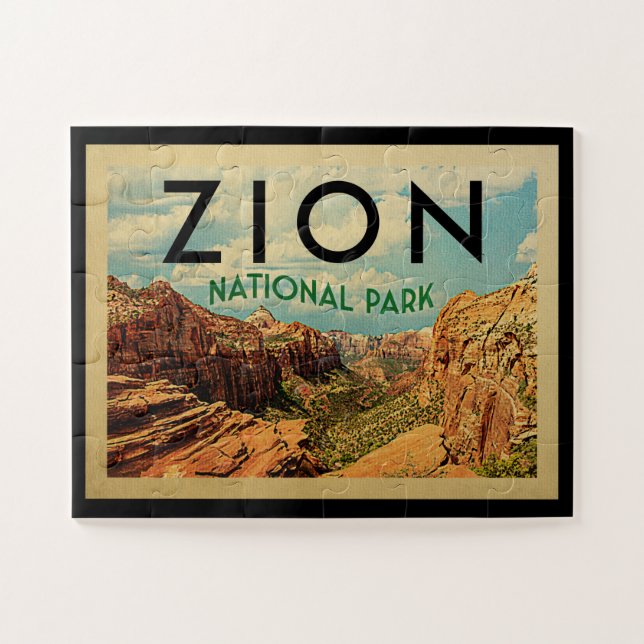 Zion National Park Vintage Travel Jigsaw Puzzle (Horizontal)