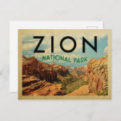 Zion National Park Vintage Travel Postcard (Front/Back)