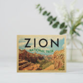 Zion National Park Vintage Travel Postcard (Standing Front)