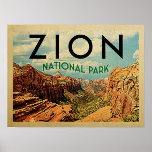 Zion National Park Vintage Travel Poster