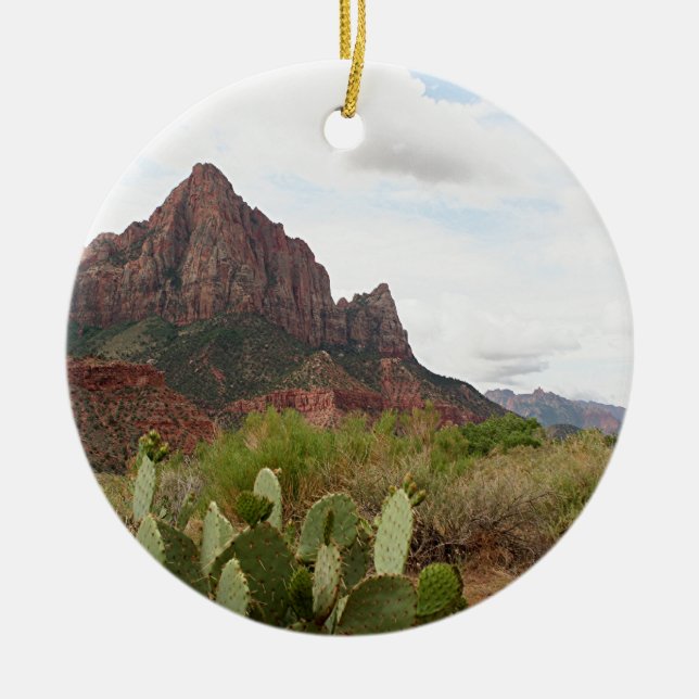 Zion National Park, Watchman, Utah, USA 7 Ceramic Tree Decoration (Front)