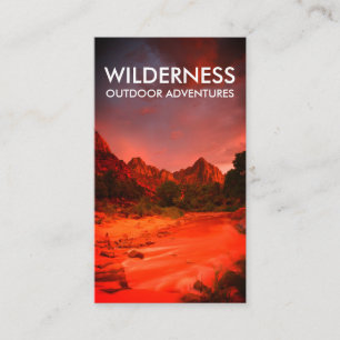 Zion Red Rock Cliffs Wilderness Adventure Guide Business Card