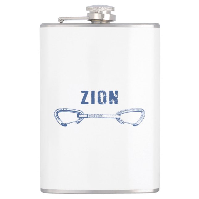 Zion Rock Climbing Quickdraw Hip Flask (Front)