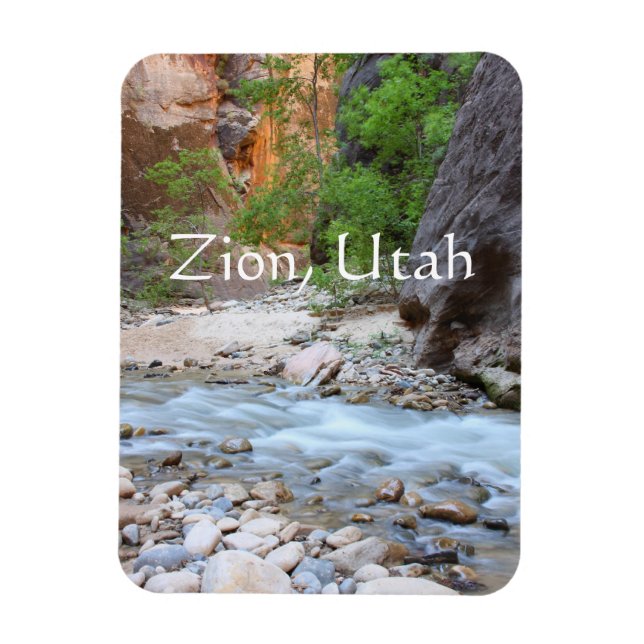 Zion, ,Utah hiking the Narrows Magnet (Vertical)