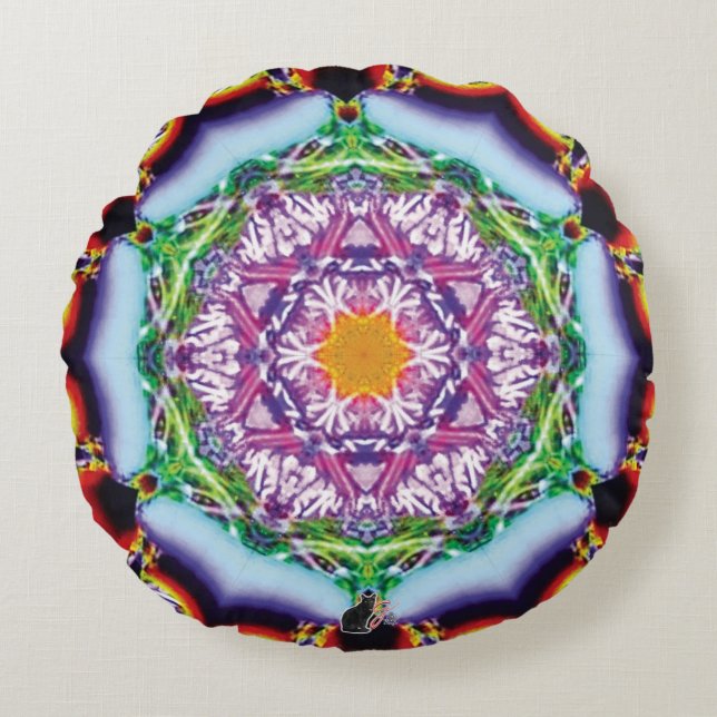 Zionesque Kaleidoscope  Round Cushion (Front)