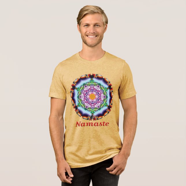Zionesque Namaste Kaleidoscope T-shirt Tri-Blend Shirt (Front Full)