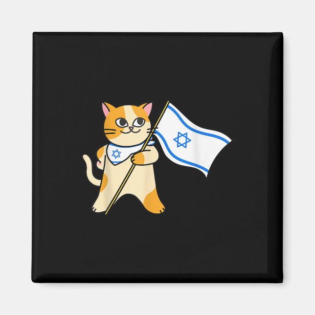 Zionist Cat Israeli Flag Pro-israel Jewish Magnet (Front)