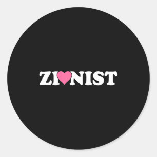 Zionist Funny Valentine Day Retro Love Meme Family Classic Round Sticker