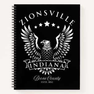 Zionsville Boone County Indiana Vintage Eagle Notebook