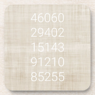 Zip Code History New Home Personalized Beige White Coaster