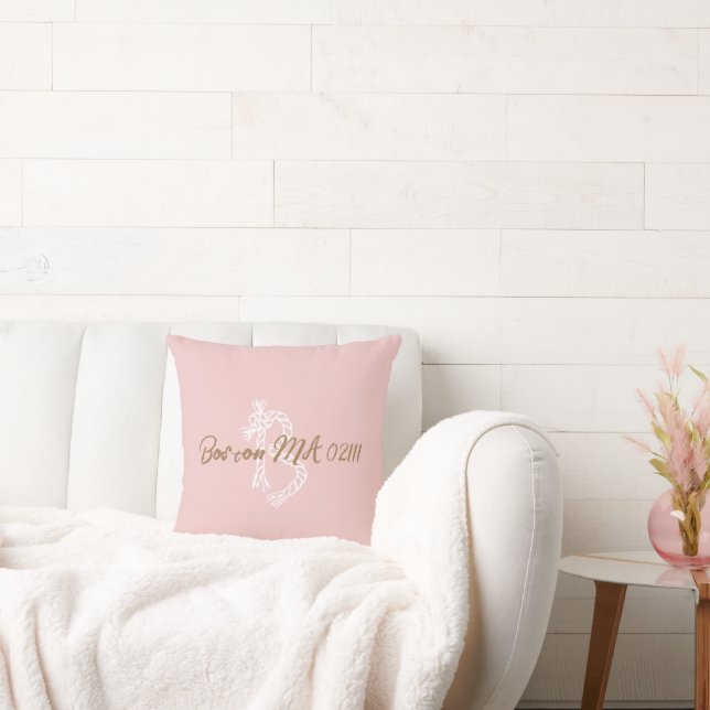 Zip Code Pillow.Choose Your Zip Code Throw Pillow (Couch)