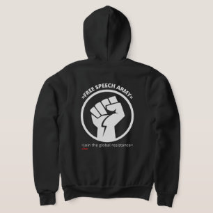 zip hoodie sweatshirt "FREE SPEECH ARMY"