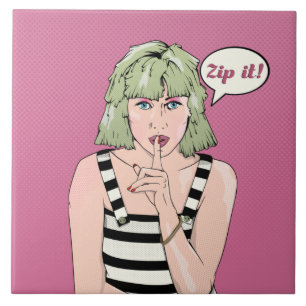 Zip it comic book style poster tile