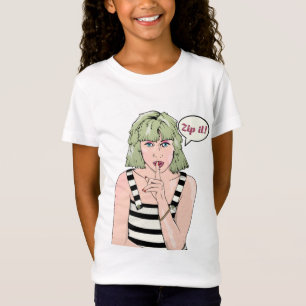 Zip It Pop art woman T-Shirt