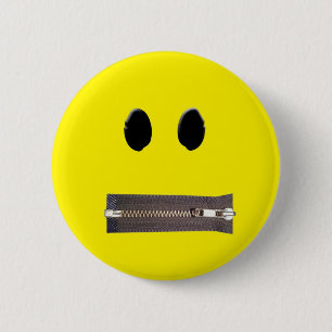 Zip It Smile 6 Cm Round Badge