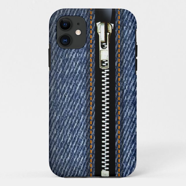 Zip It Up - Trompe L'Oeil blue denim Case-Mate iPhone Case (Back)