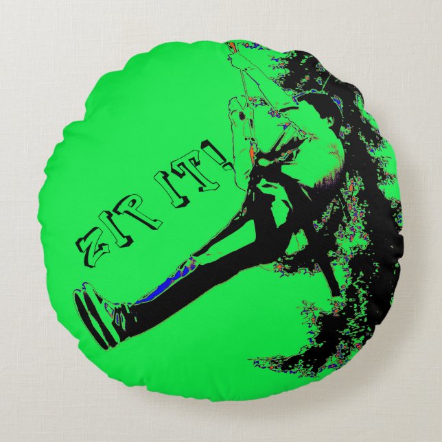  Zip IT! - Zipline Rider Round Cushion (Front)