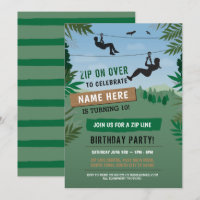 Zip Line Birthday Adventure Park Outdoor Invite