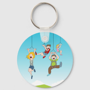 Zip Line Riders Key Ring