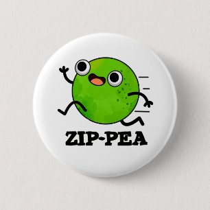 Zip-pea Funny Zippy Pea Pun  6 Cm Round Badge