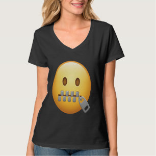 Zip Your Mouth Face u2013 Playful Cartoon Silence T-Shirt