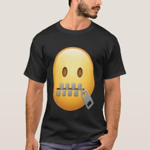 Zip Your Mouth Face u2013 Playful Cartoon Silence T-Shirt