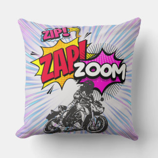 zip, zap, zoom - throw pillow