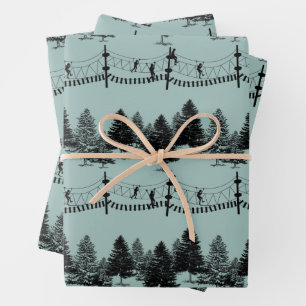 Zipline Rope Course Outdoor Park Adventure Wrapping Paper Sheet