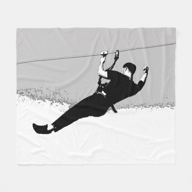 Zipliner Pro - Ziplining Run Fleece Blanket (Front (Horizontal))