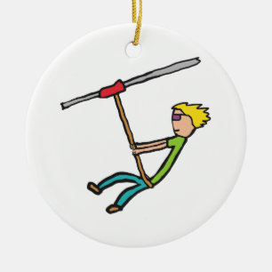 Ziplining Ceramic Tree Decoration