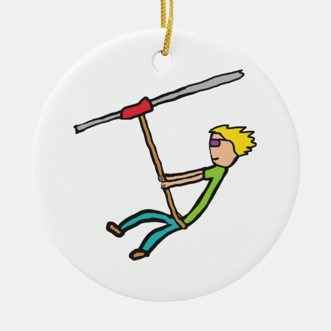 Ziplining Ceramic Tree Decoration (Front)