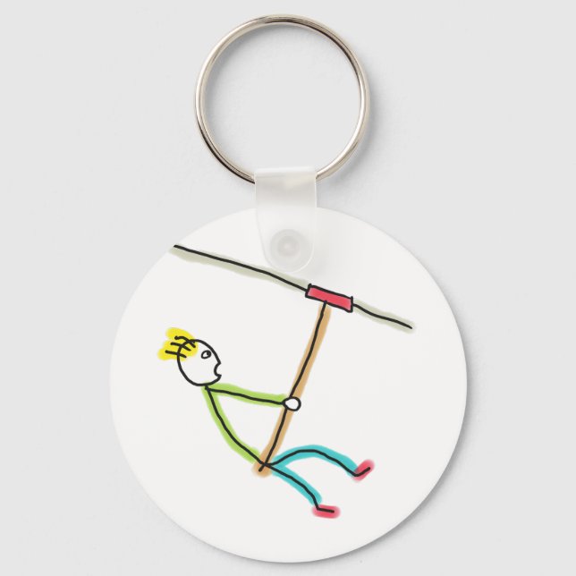 Ziplining Stickman Key Ring (Front)