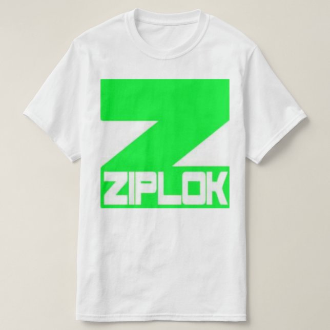 Ziplok - Neon Green - White T-Shirt (Design Front)
