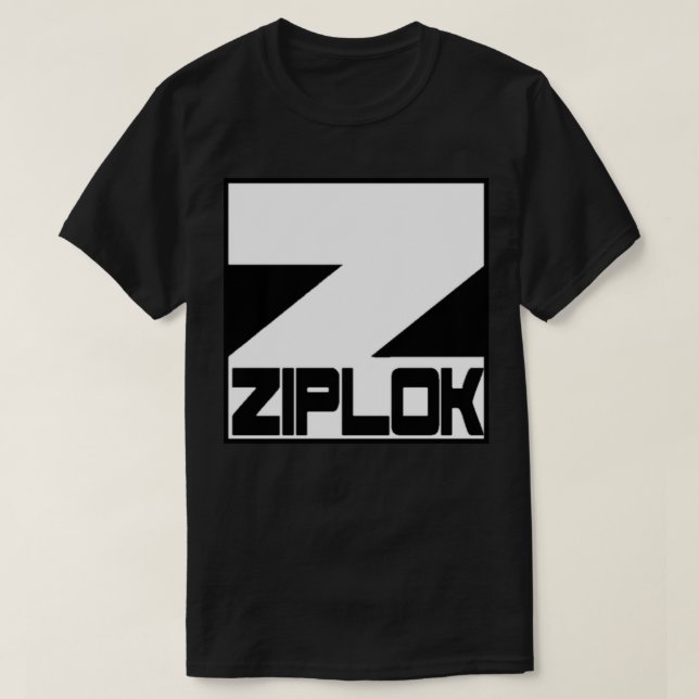 Ziplok - White Logo - Black T-Shirt (Design Front)