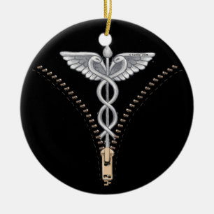 Zipper Caduceus ornament