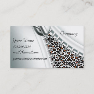 Zipper Cheetah Calendar Business Card