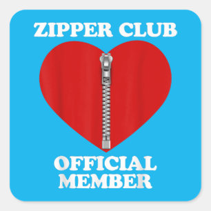 Zipper Club Heart Surgery Recovery Open Heart Bypa Square Sticker
